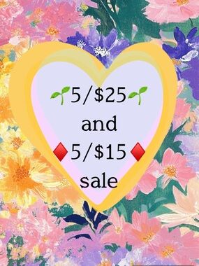 🌱5/$25🌱sale & ♦️5/$15♦️sale —Bundle 5 marked listings, get them discounted!